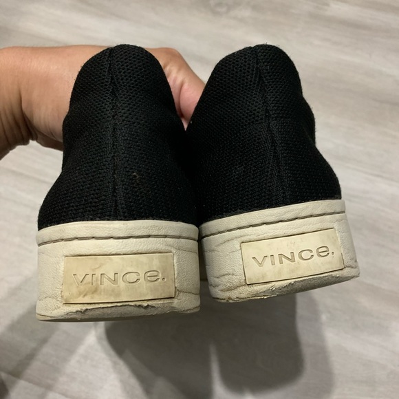 VINCE Warren Slip On Black Platform Sneakers Sz 8.5M - Picture 4 of 10